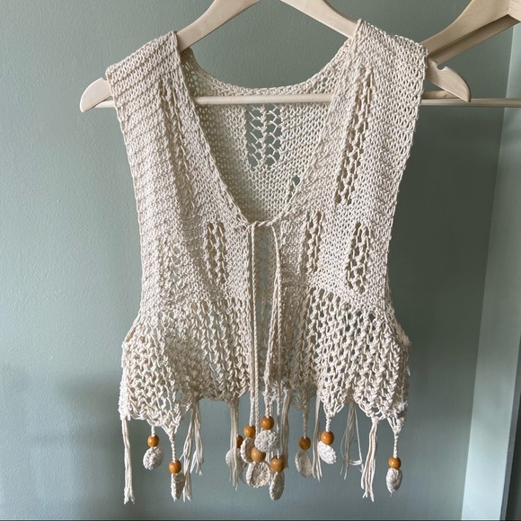Tops - HANDMADE CROCHET TIE VEST